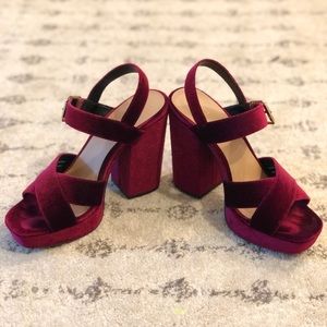 Platform Heels Velvet